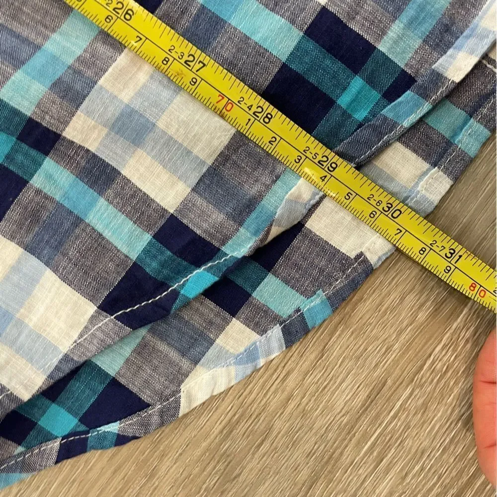 GANT Manor Cord Fitted Blue Plaid Cotton Lightweight Summer Casual Shirt XL - Picture 5 of 6